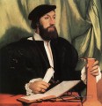 音楽本とリュートを持つ無名紳士 ルネサンス ハンス・ホルバイン二世